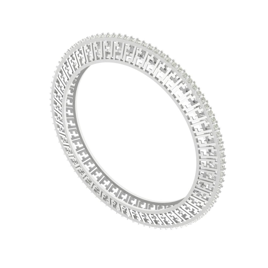 Aurora Geometric Diamond Cuff Fashion Bangle – 4.68 Carats