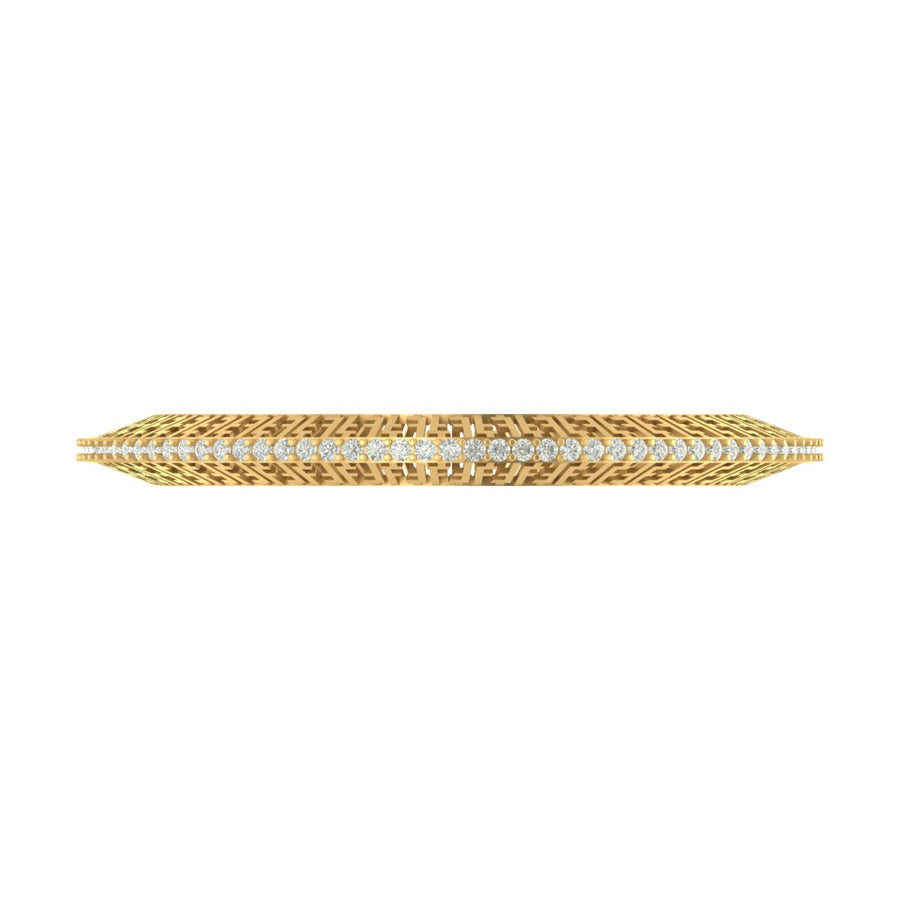 Aurora Geometric Diamond Cuff Fashion Bangle – 4.68 Carats