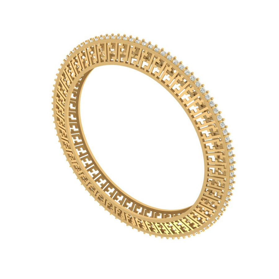 Aurora Geometric Diamond Cuff Fashion Bangle – 4.68 Carats