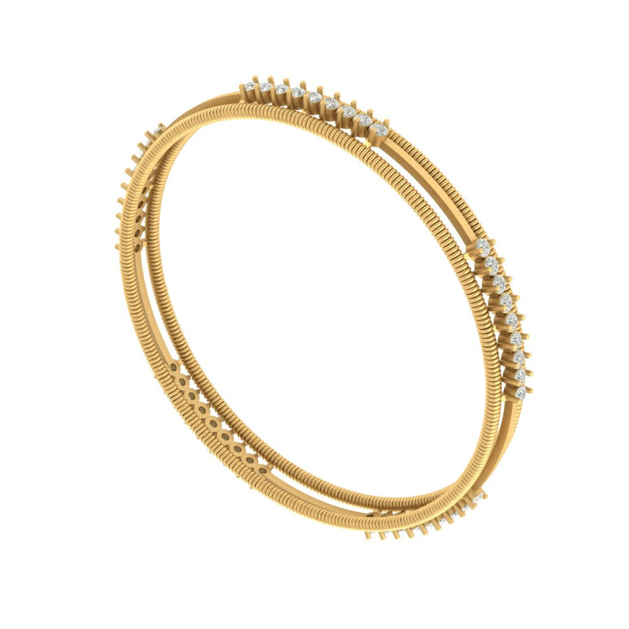 Astra Double Row Flexible Diamond Bangle – 2.34 Carats