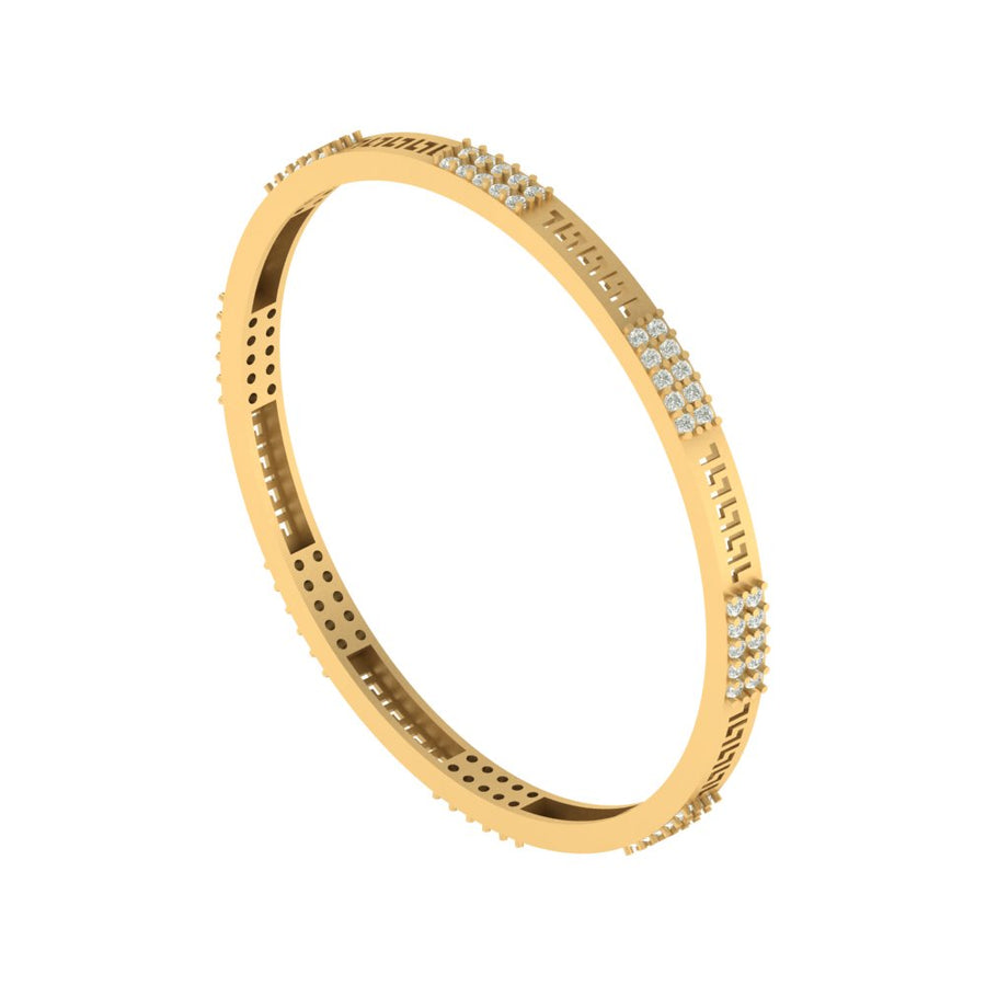 Astra – 2.32 CT Lab-Grown Diamond Designer Bangle in 14K/18K Gold