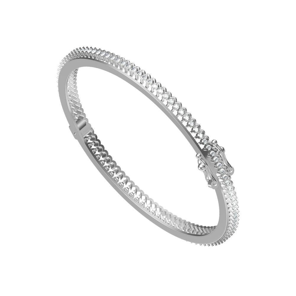 Flexible 1.39 CT Lab-Grown Diamond Line Bangle in Rose Gold