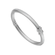 Flexible 1.39 CT Lab-Grown Diamond Line Bangle in Rose Gold