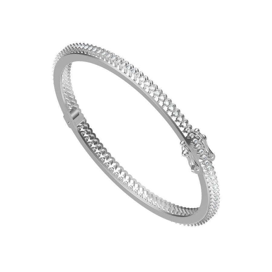 Flexible 1.39 CT Lab-Grown Diamond Line Bangle in Rose Gold