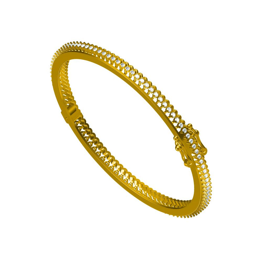 Eterna – 1.39 CT Lab-Grown Diamond Line Bangle in 14K/18K Gold