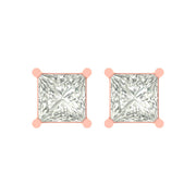 Princess-Cut Solitaire Diamond Stud Earrings – Liana