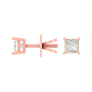 Princess-Cut Solitaire Diamond Stud Earrings – Liana