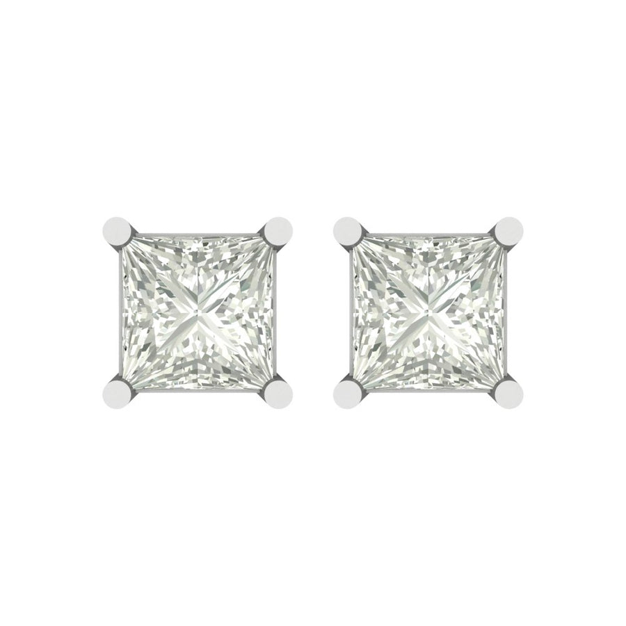 Princess-Cut Solitaire Diamond Stud Earrings – Liana