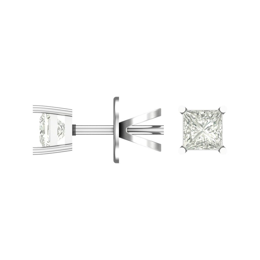 Princess-Cut Solitaire Diamond Stud Earrings – Liana