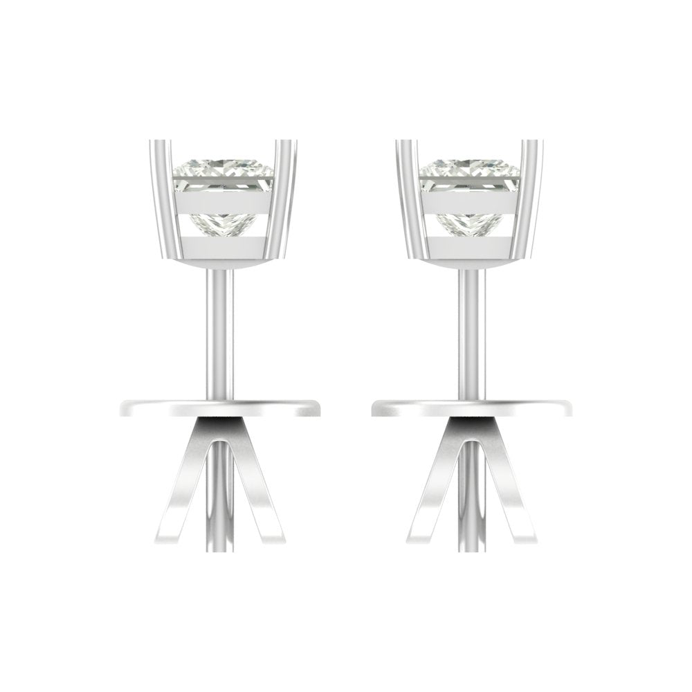 Princess-Cut Solitaire Diamond Stud Earrings – Liana