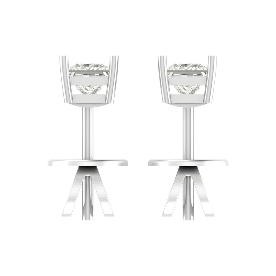 Princess-Cut Solitaire Diamond Stud Earrings – Liana