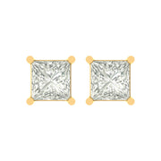 Princess-Cut Solitaire Diamond Stud Earrings – Liana
