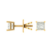 Princess-Cut Solitaire Diamond Stud Earrings – Liana