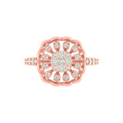 Floral Radiance 0.70 CT Lab-Grown Diamond Ring in Yellow Gold