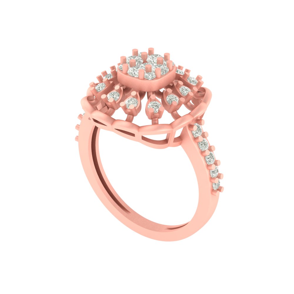 Floral Radiance – 0.70 CT Lab-Grown Diamond Ring in 14K/18K Yellow Gold