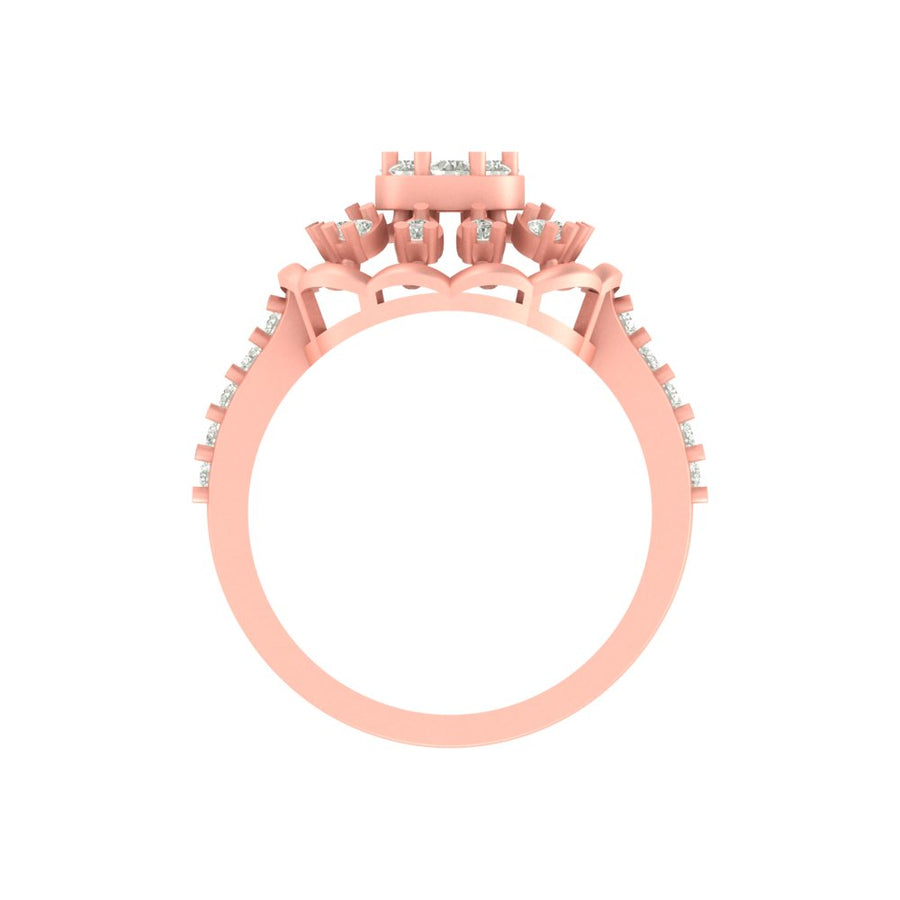 Floral Radiance – 0.70 CT Lab-Grown Diamond Ring in 14K/18K Yellow Gold
