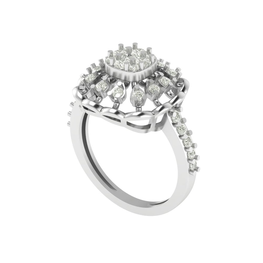 Floral Radiance – 0.70 CT Lab-Grown Diamond Ring in 14K/18K Yellow Gold