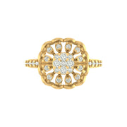 Floral Radiance – 0.70 CT Lab-Grown Diamond Ring in 14K/18K Yellow Gold