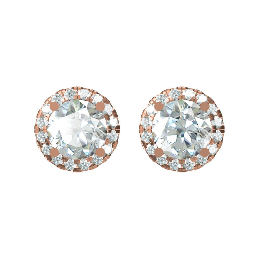 Halo Diamond Stud Earrings
