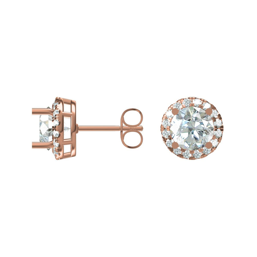 Halo Diamond Stud Earrings