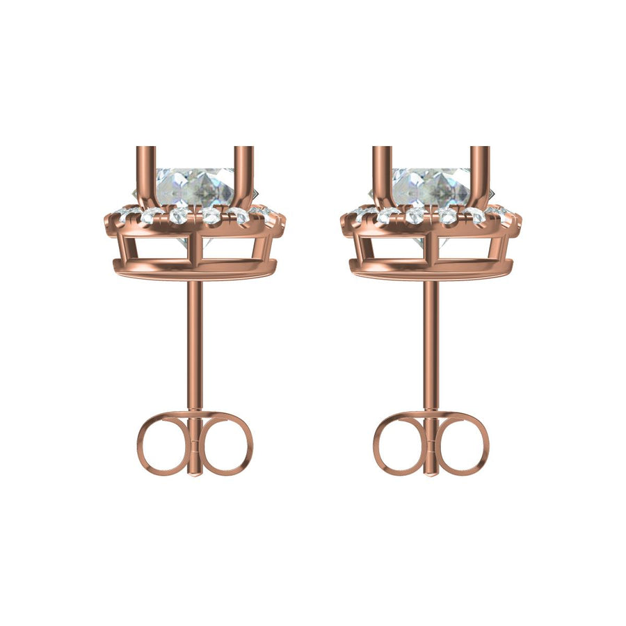 Halo Diamond Stud Earrings