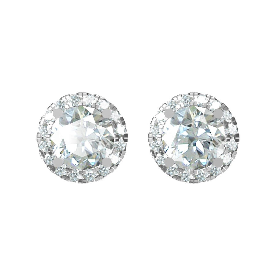 Halo Diamond Stud Earrings