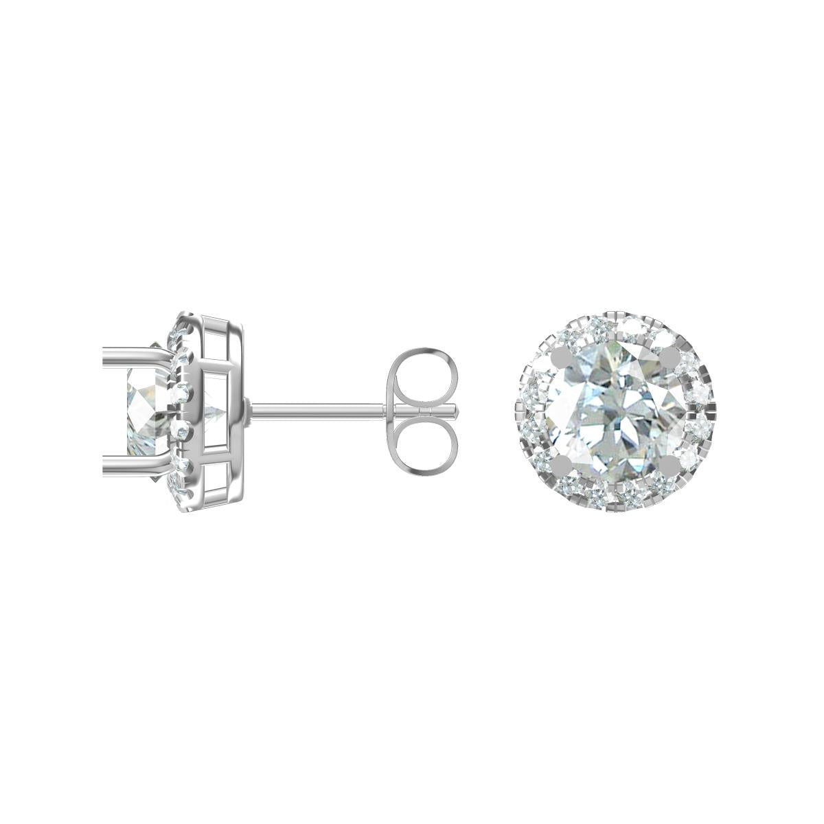 Halo Diamond Stud Earrings