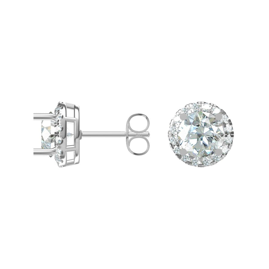 Halo Diamond Stud Earrings