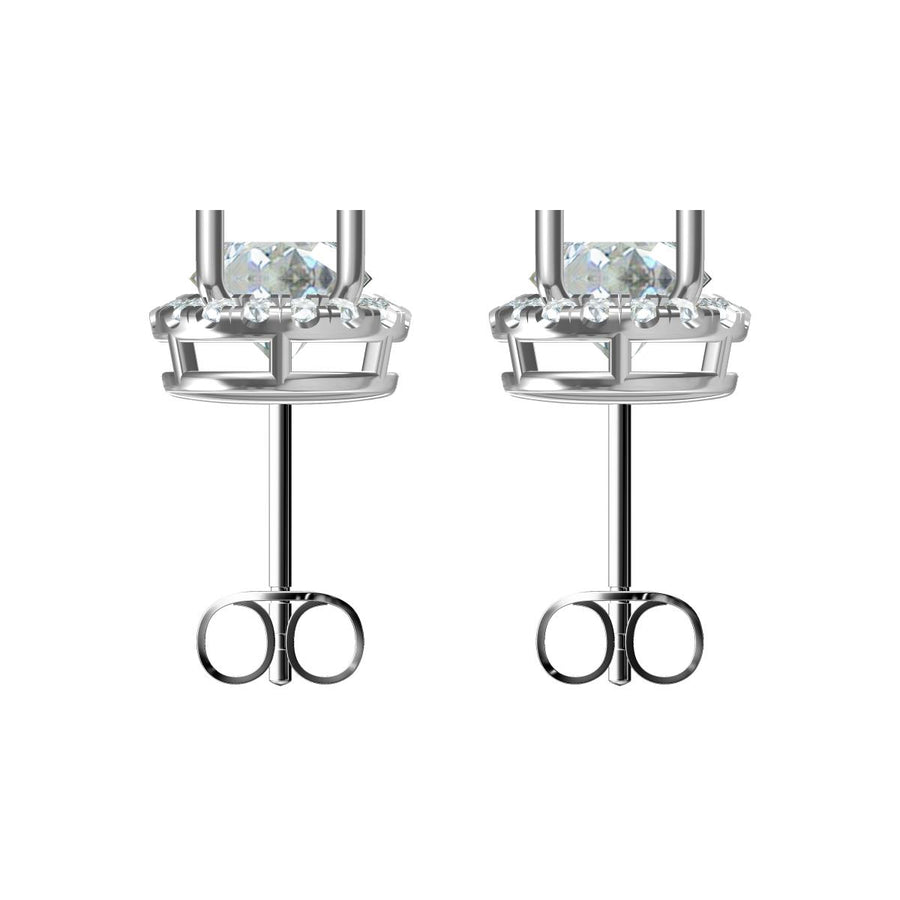 Halo Diamond Stud Earrings