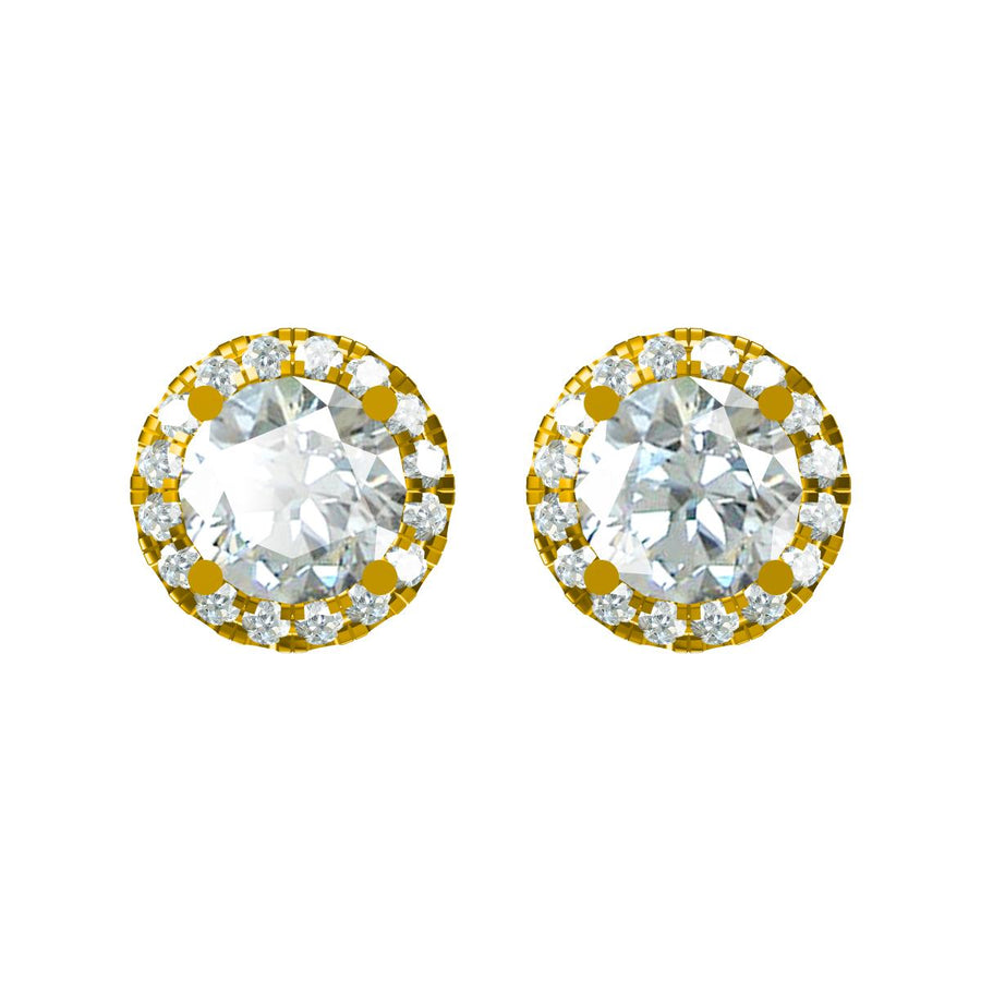 Halo Diamond Stud Earrings