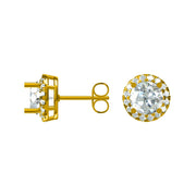 Halo Diamond Stud Earrings