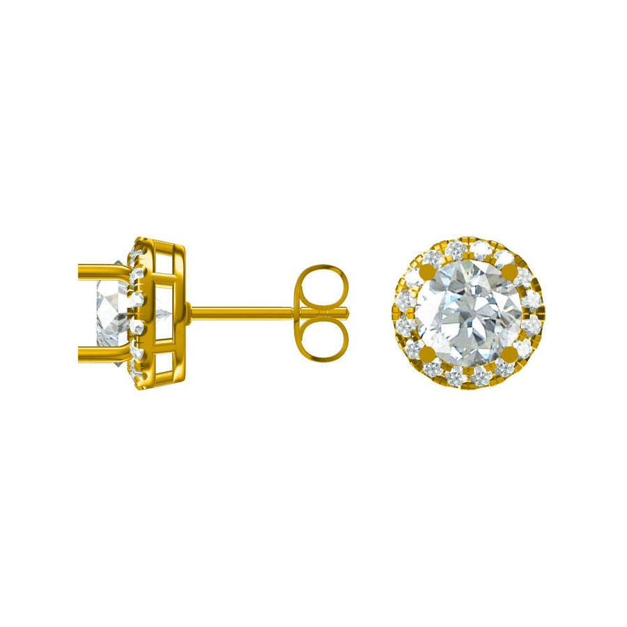Halo Diamond Stud Earrings