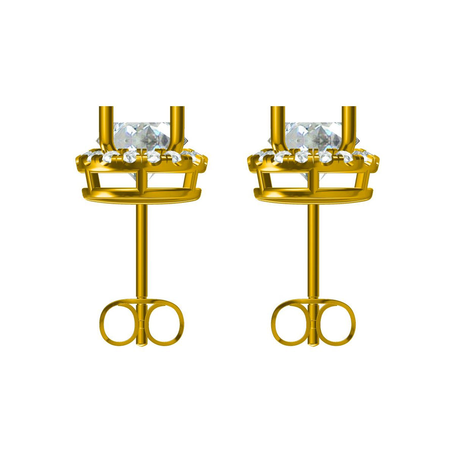 Halo Diamond Stud Earrings