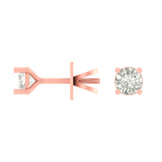 Minimalist Solitaire Diamond Stud Earrings in Gold