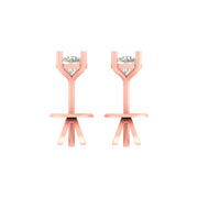 Minimalist Solitaire Diamond Stud Earrings in Gold