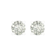 Minimalist Solitaire Diamond Stud Earrings in Gold