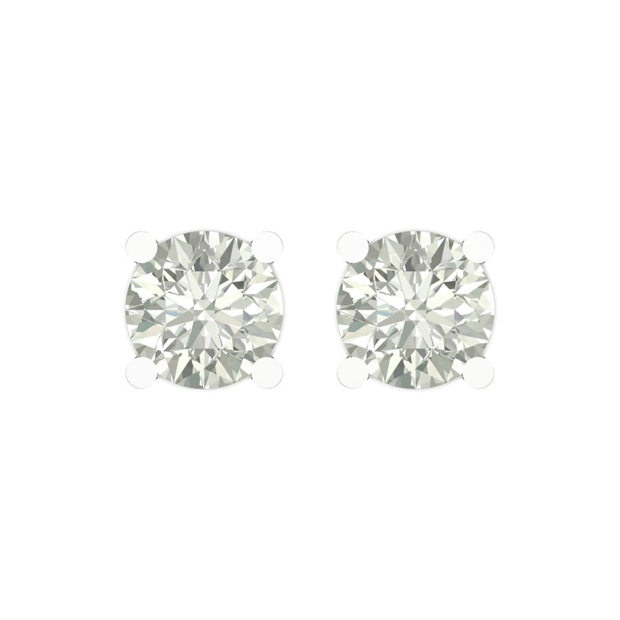 Minimalist Solitaire Diamond Stud Earrings in Gold