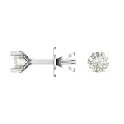 Minimalist Solitaire Diamond Stud Earrings in Gold