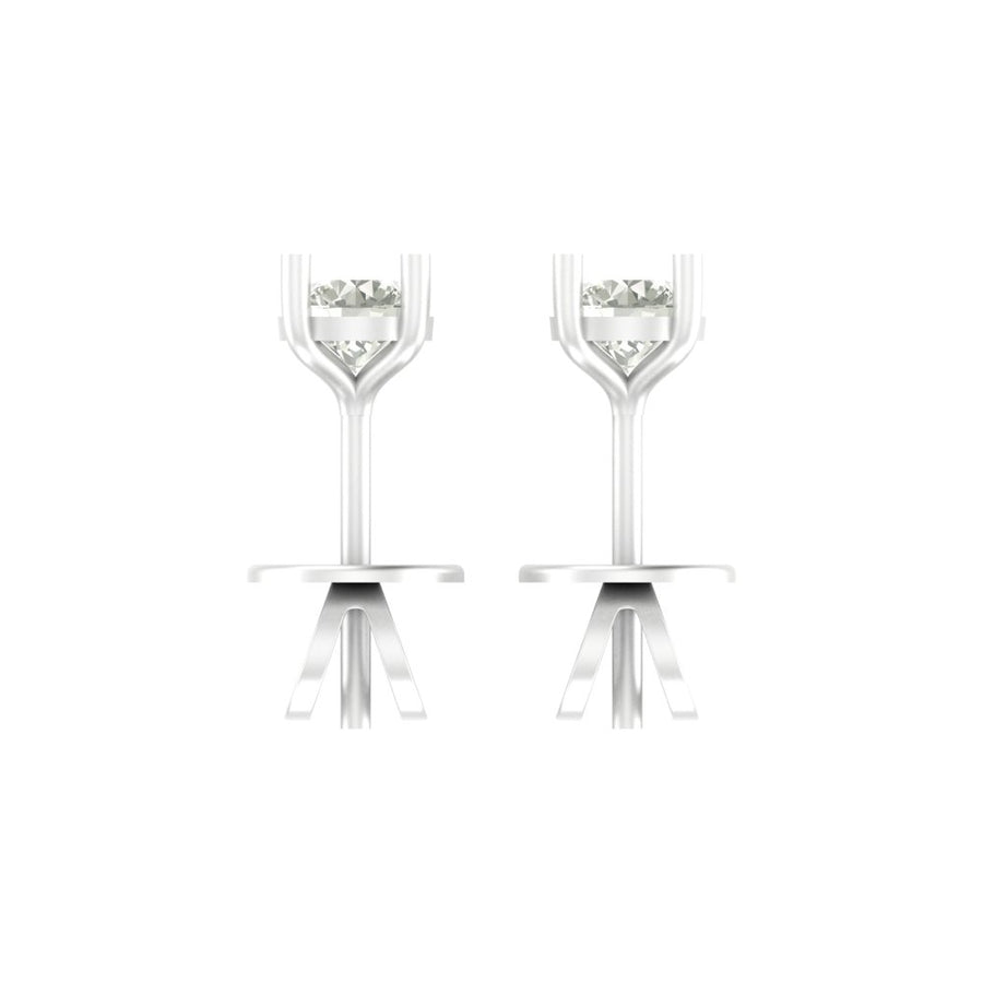 Minimalist Solitaire Diamond Stud Earrings in Gold