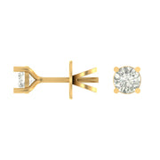 Minimalist Solitaire Diamond Stud Earrings in Gold