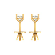 Minimalist Solitaire Diamond Stud Earrings in Gold