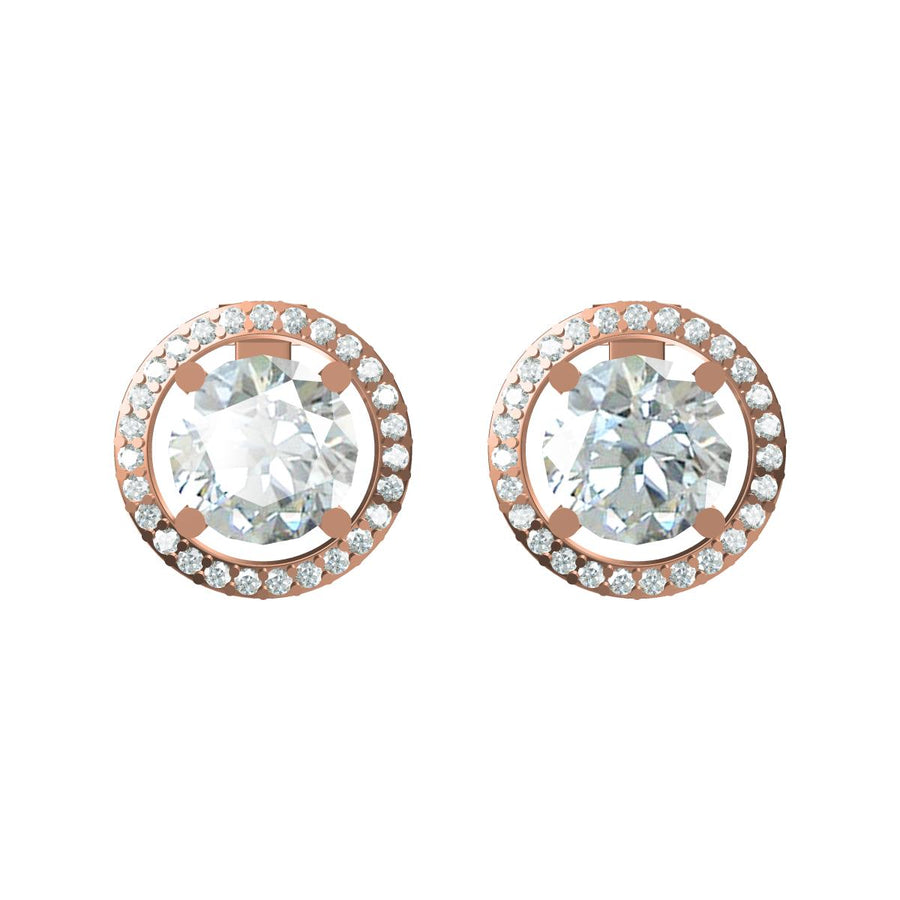 Convertible 3-in-1 Halo Diamond Earrings 4.432 cts