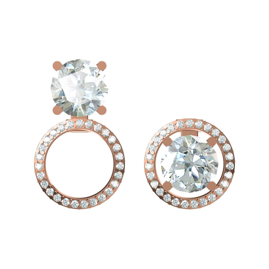 Convertible 3-in-1 Halo Diamond Earrings 4.432 cts