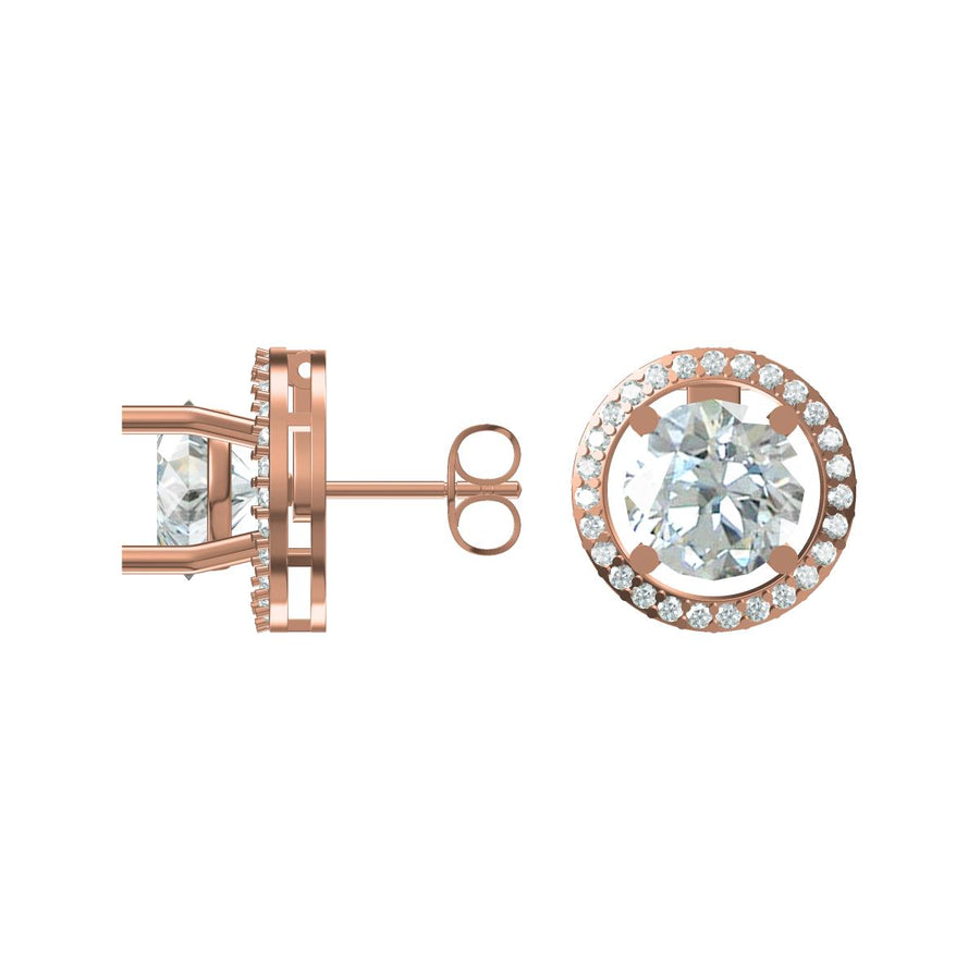 Convertible 3-in-1 Halo Diamond Earrings 4.432 cts