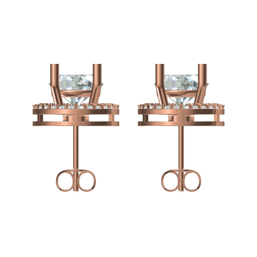 Convertible 3-in-1 Halo Diamond Earrings 4.432 cts