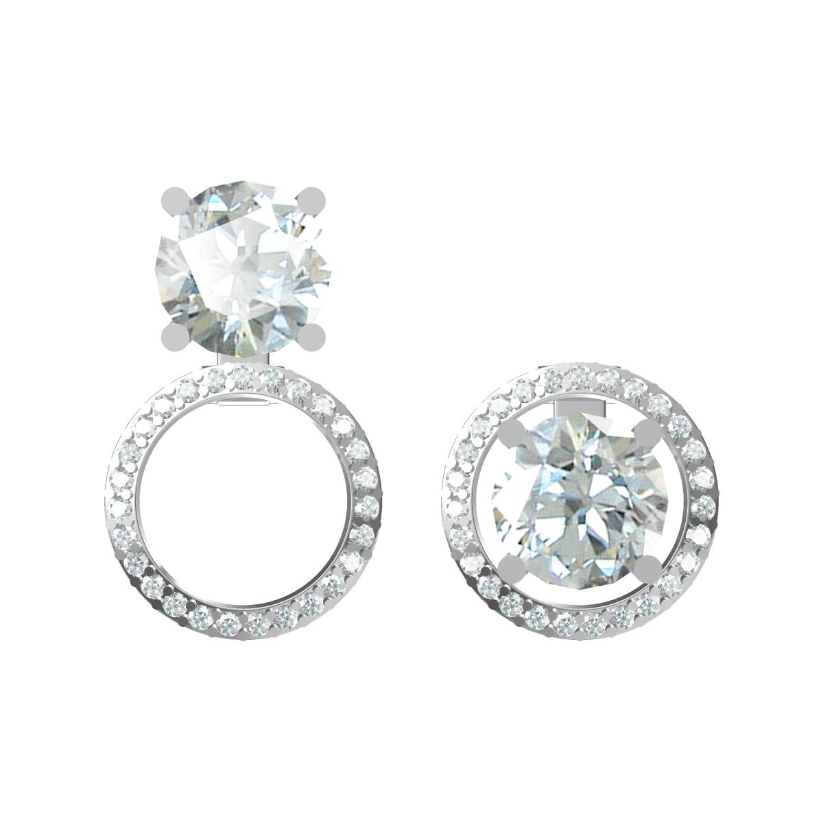 Convertible 3-in-1 Halo Diamond Earrings 4.432 cts