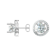 Convertible 3-in-1 Halo Diamond Earrings 4.432 cts