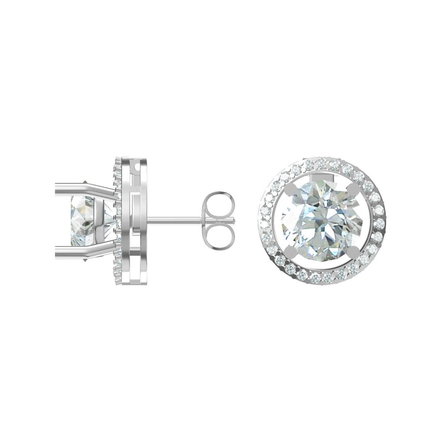 Convertible 3-in-1 Halo Diamond Earrings 4.432 cts