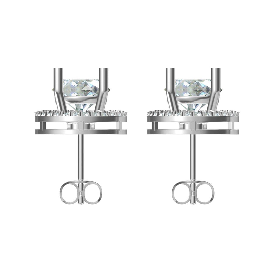 Convertible 3-in-1 Halo Diamond Earrings 4.432 cts