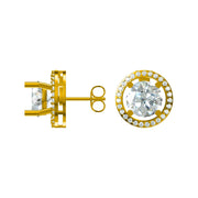 Convertible 3-in-1 Halo Diamond Earrings 4.432 cts